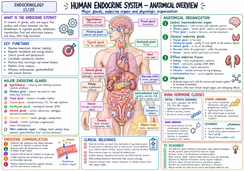 Human Endocrine System โ Anatomical Overview & Major Glands (11/20)