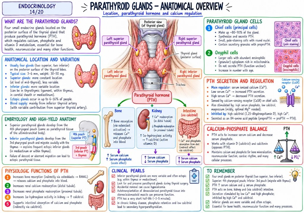 Parathyroid Glands โ Anatomical Overview & Calcium Regulation (14/20)