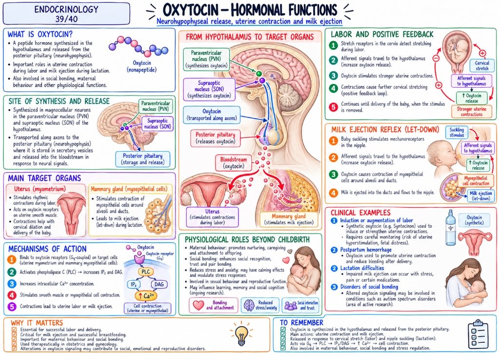 Oxytocin โ Hormonal Functions, Labor, Milk Ejection & Positive Feedback (39/40)