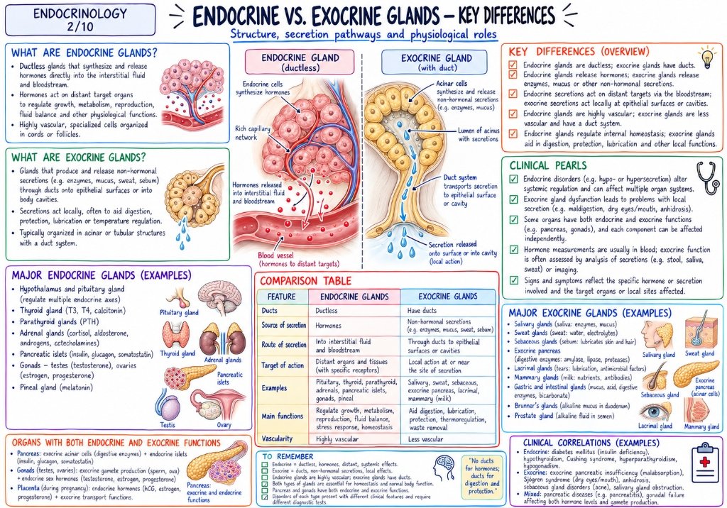 Major Endocrine Organs โ Classification, Primary Glands & Target Tissues (4/10)